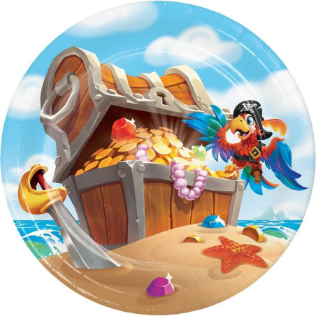 Assiette jetable dessert Pirates x8 - Anniversary House