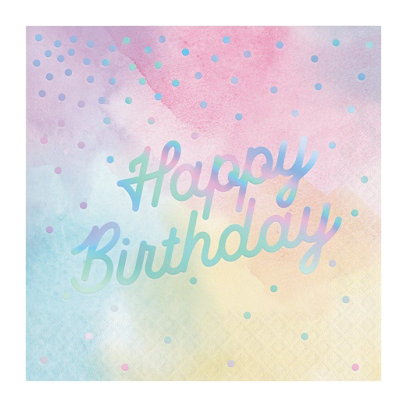 Serviette Happy Birthday en papier x16 - Anniversary House