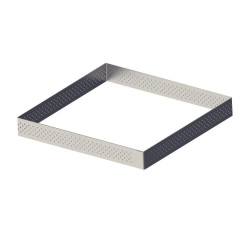 Cadre à tarte perforé carré 8cm Valrhona - De Buyer