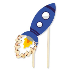 Cake Topper Espace fusée lumineuse - ScrapCooking