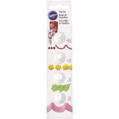 Set 4 douilles décoration pour tube glaçage - Wilton