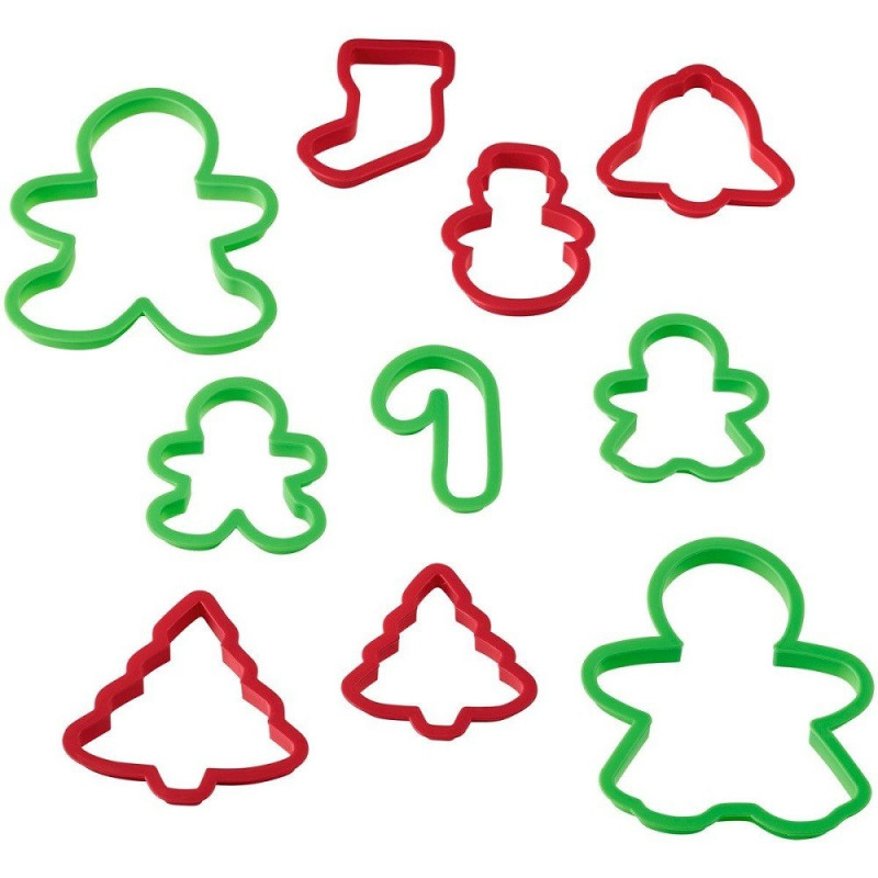 Emporte-pièce plastique Noël x10 - Wilton