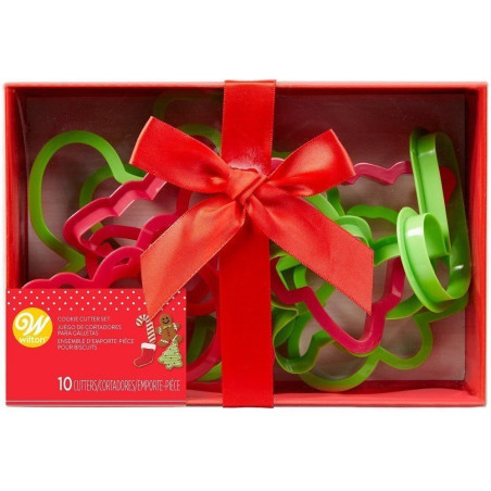 Emporte-pièce plastique Noël x10 - Wilton