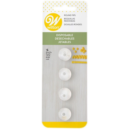 Douille ronde unie 8 jetable x4 - Wilton