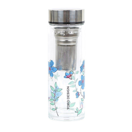 Théière en verre garden Par'tea 350ml fleurs - Yoko Design
