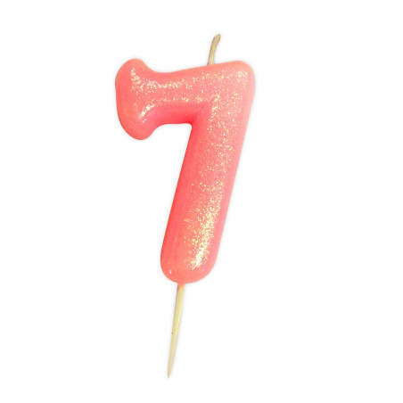 Bougie anniversaire Rose Chiffre 7 - Anniversary House