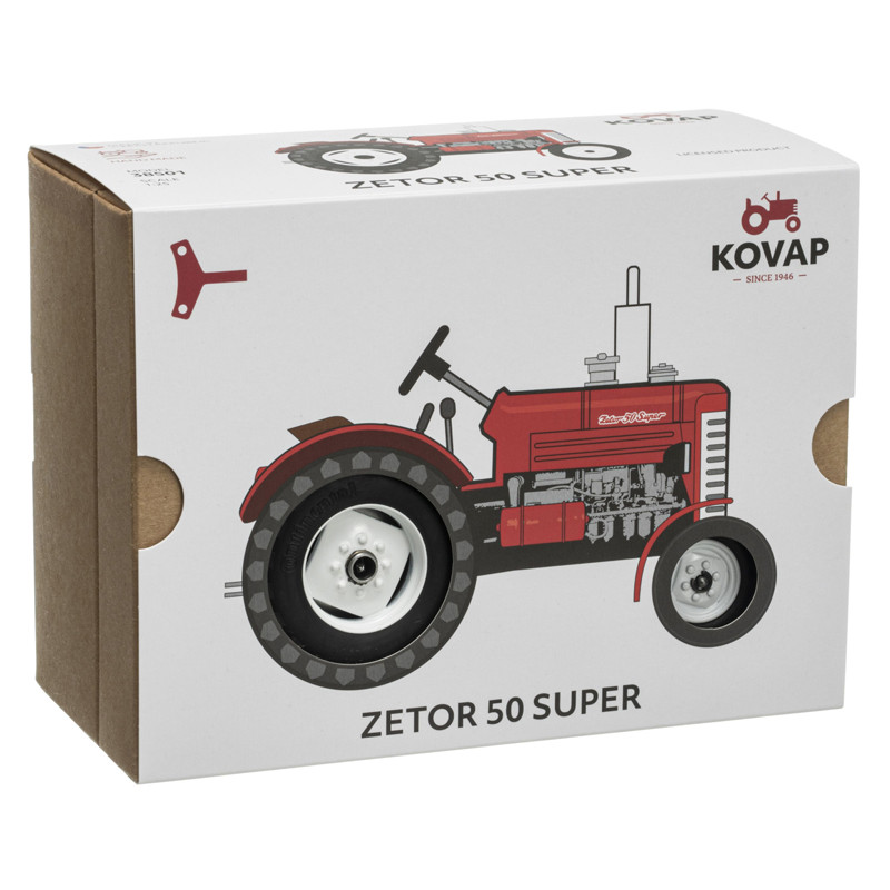 Jouet Tracteur Mécanique En Tôle Avec Remorque - Vintage, Occasion (sans Clé)