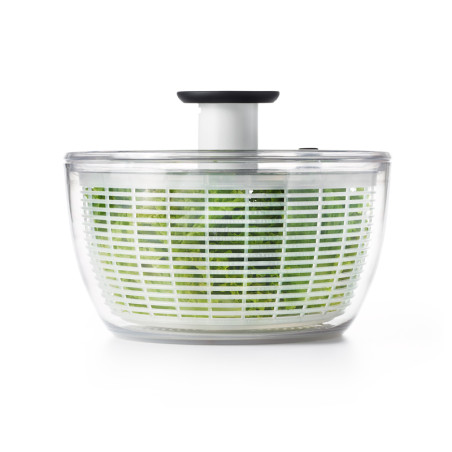 Essoreuse à salade transparente OXO 26 cm avec poussoir