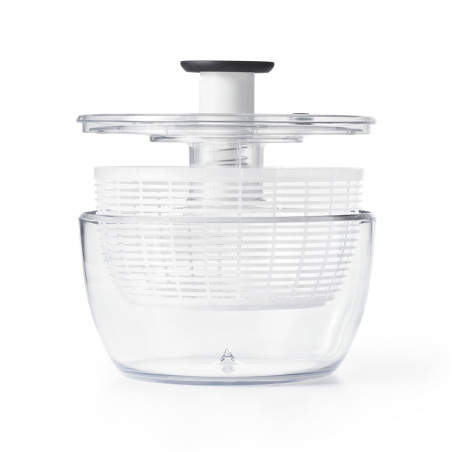Essoreuse à salade transparente OXO 26 cm avec poussoir