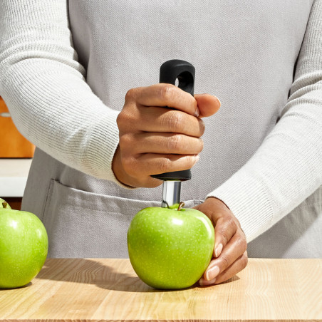 Vide-pomme en inox avec manche antidérapant ergonomique large