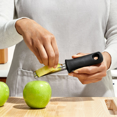 Vide-pomme en inox avec manche antidérapant ergonomique large