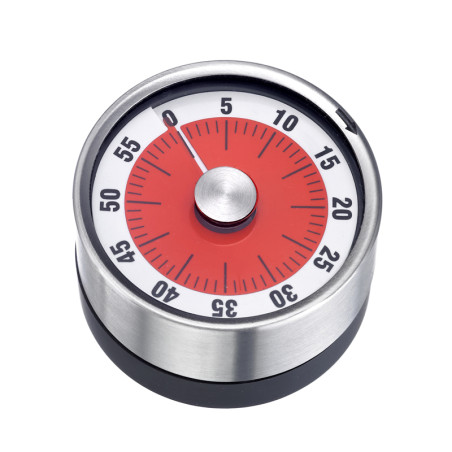 Minuteur inox mécanique aimanté 60 minutes