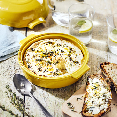 Plat à fromage rôti au four en céramique jaune Provence Emile Henry