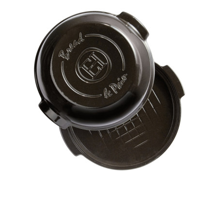 Set pain maison rond en céramique gris anthracite Fusain Emile Henry
