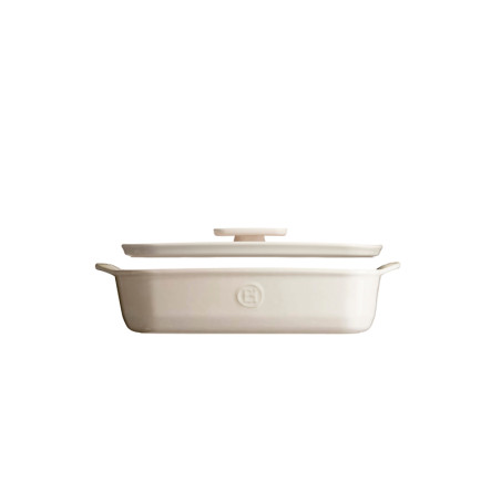 Couvercle blanc Argile pour plat à four rectangulaire 30 cm Ultime Emile Henry