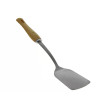 Spatule pleine en inox avec manche en bois ciré