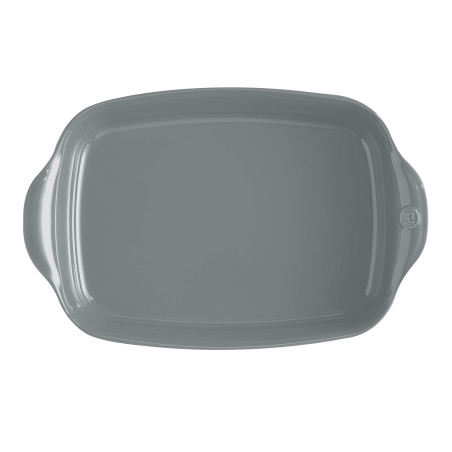 Plat à four céramique 42 cm gris Perle le bon plat Emile Henry