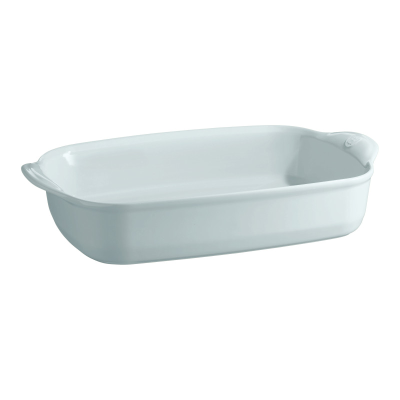 Grand plat à four céramique 42 cm bleu clair Ecume le bon plat Emile Henry