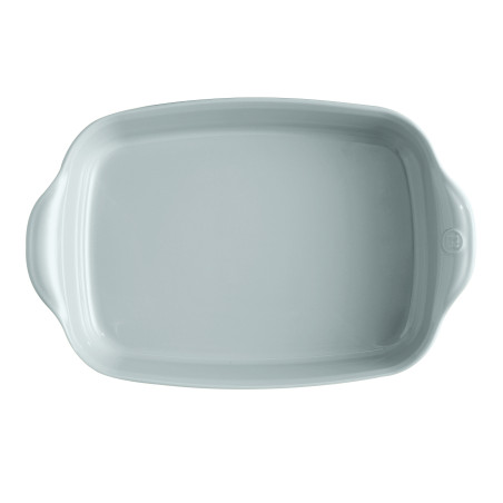 Grand plat à four céramique 42 cm bleu clair Ecume le bon plat Emile Henry