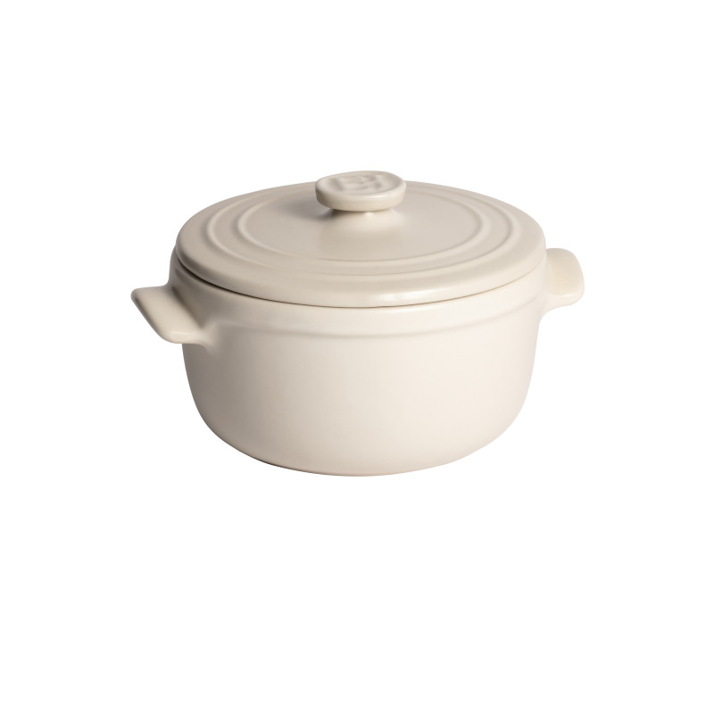 Cocotte céramique individuelle 13 cm blanc Opale Solo Emile Henry