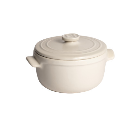Cocotte céramique individuelle 13 cm blanc Opale Solo Emile Henry