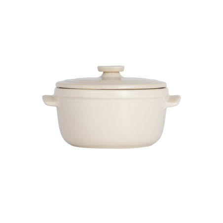 Cocotte céramique individuelle 13 cm blanc Opale Solo Emile Henry