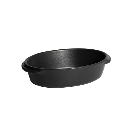 Plat à four ovale individuel céramique noir Basalte Solo Emile Henry
