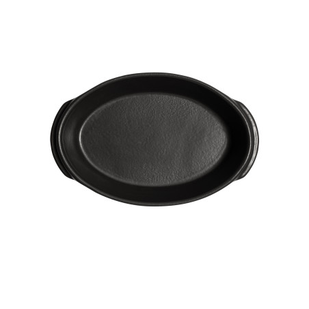 Plat à four ovale individuel céramique noir Basalte Solo Emile Henry