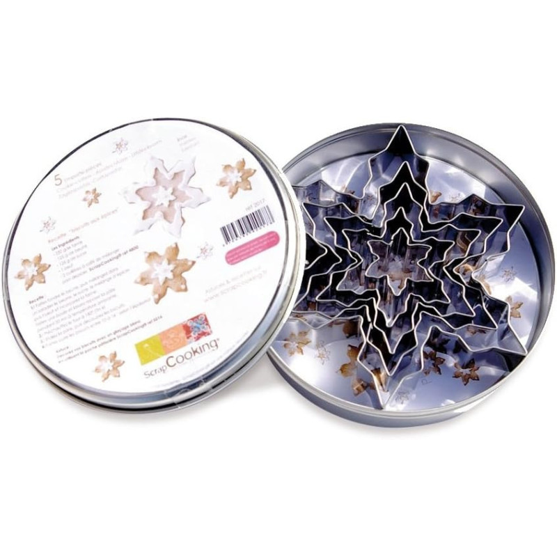 Boite 5 emporte-pièces flocons - ScrapCooking