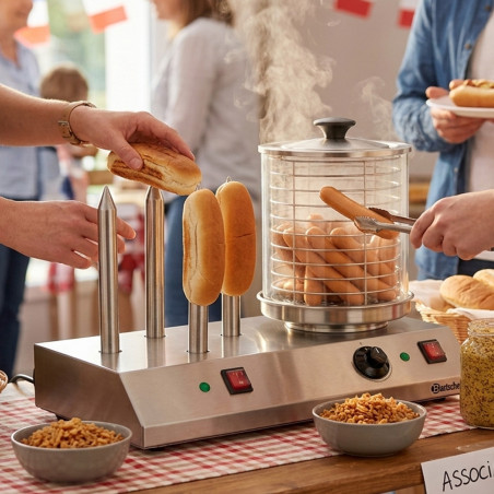 Appareil à hot-dogs avec 4 plots chauffés - Bartscher