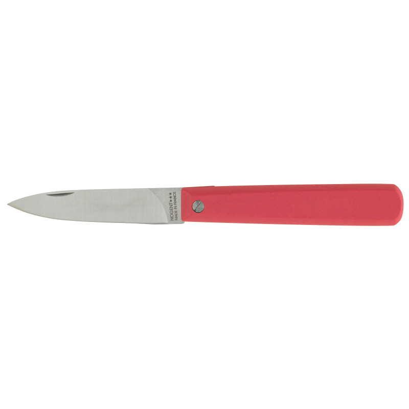 Couteau de poche pliant inox et manche bois de charme rouge fabriqué en France
