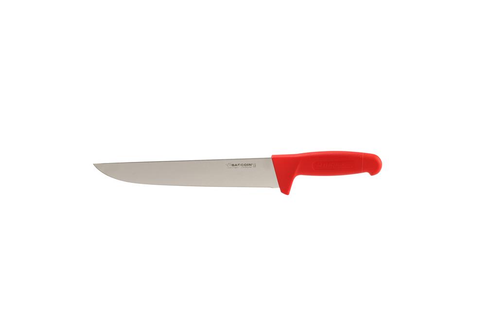 Couteau de boucher professionnel rouge 25 cm - Tom Press