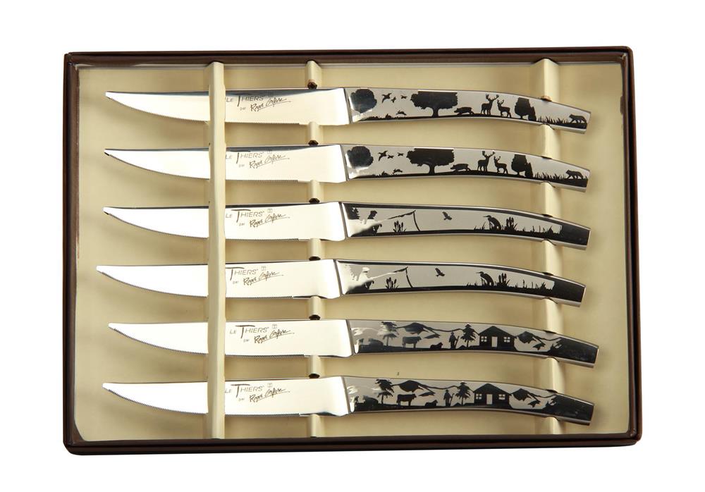 Lot de 6 couteaux à steak décor nature - Tom Press