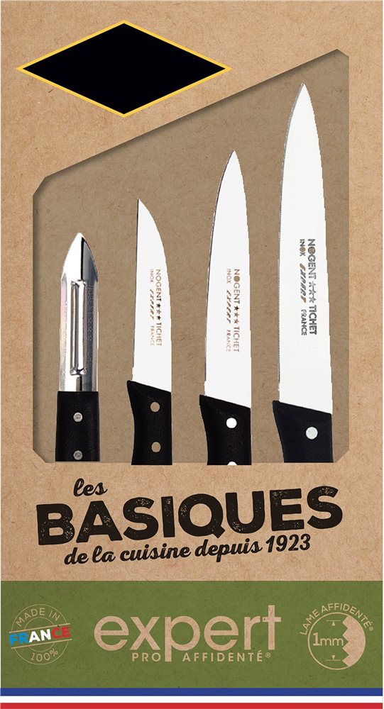 Coffret 4 couteaux cuisine lame microdentée sans aiguisage fabriqué en  France - Tom Press