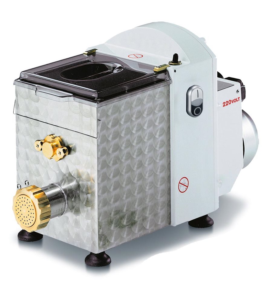 Machine à pâtes fraîches électrique professionnelle 370 W avec coupe pâtes  et à filières 57 mm en bronze - Tom Press