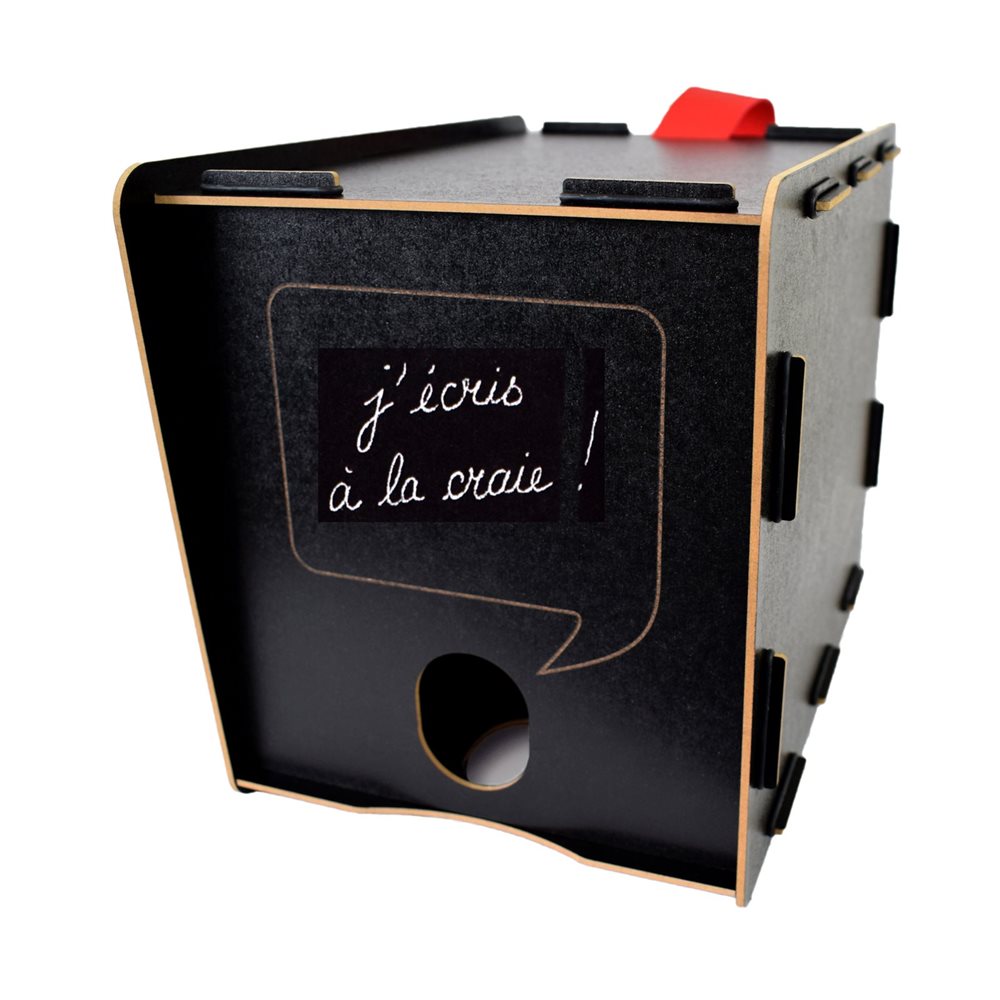 Cache-cubi noir avec craie pour bag in box bib fontaine à vin ou jus de 3  ou 5 l. et poche à glace - Tom Press