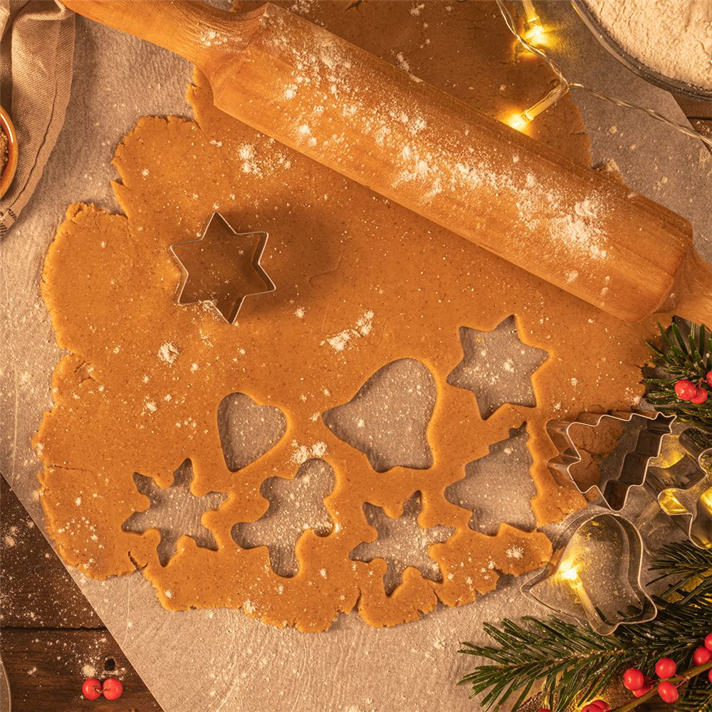 Boite à biscuits de Noël rectangulaire grande - Décor Lutin de